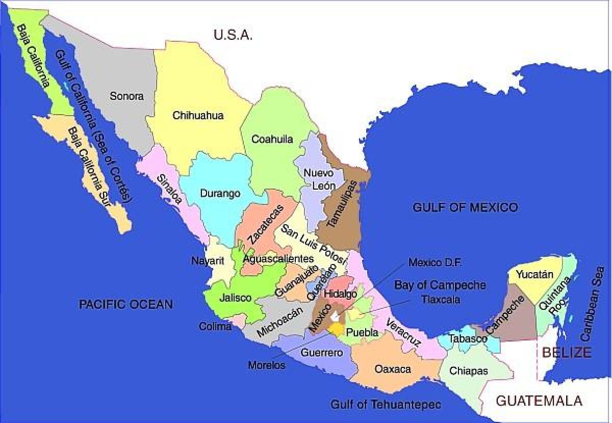 מקסיקו המפה של מדינות