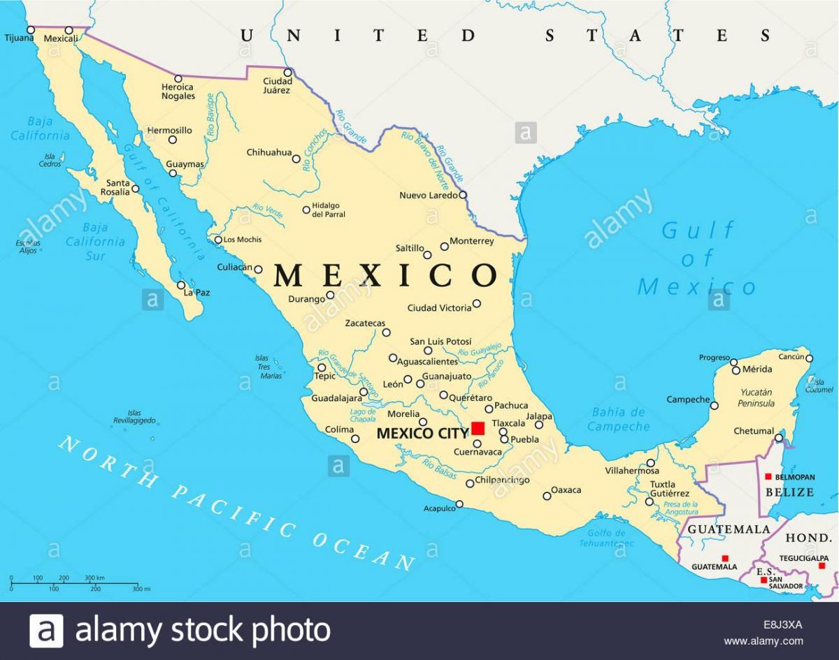מקסיקו המפה ערים