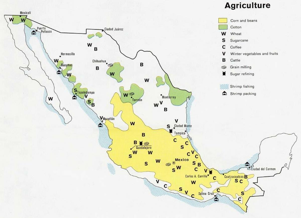 מפה של מקסיקו החקלאות