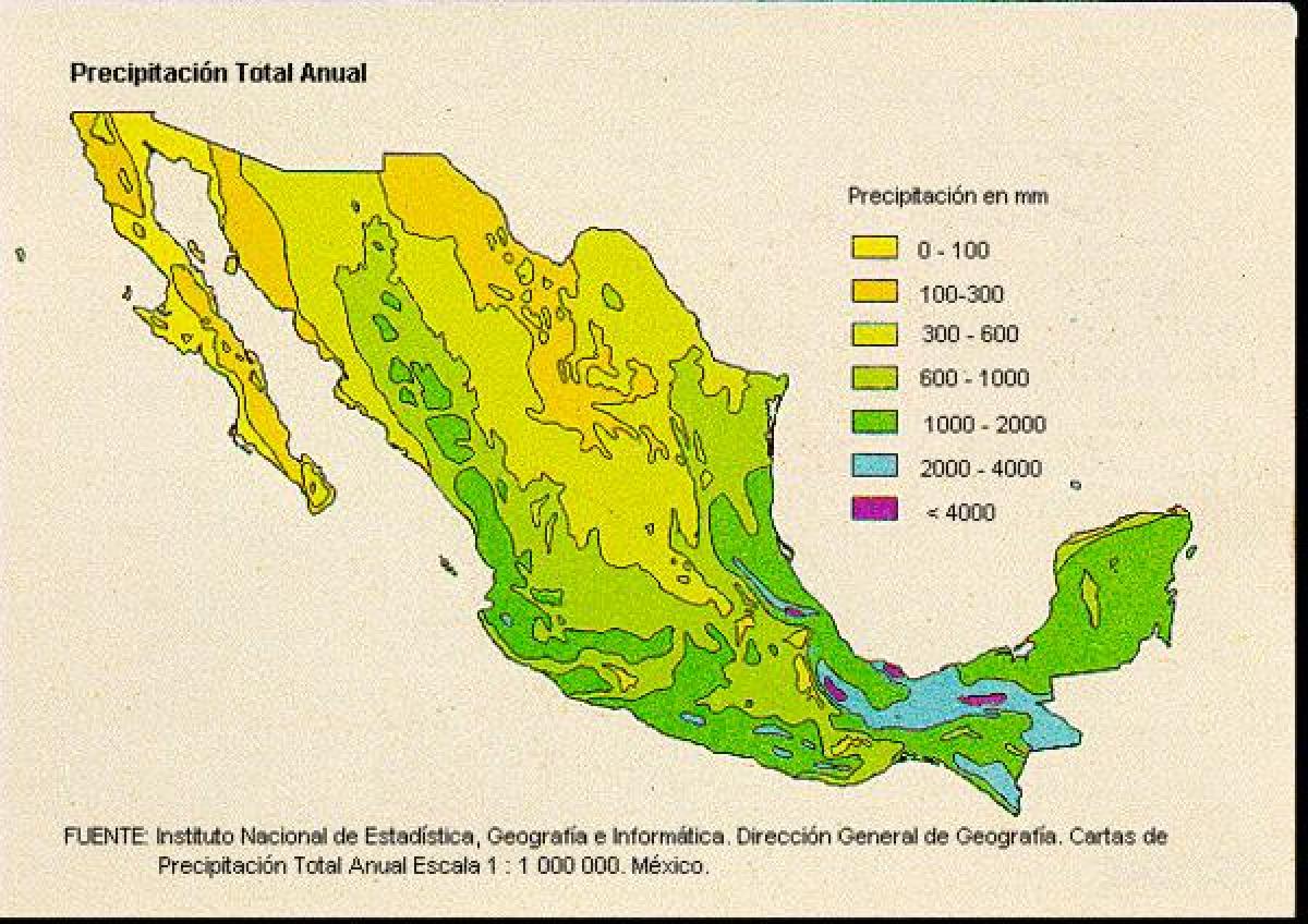 מפת מזג אוויר עבור מקסיקו