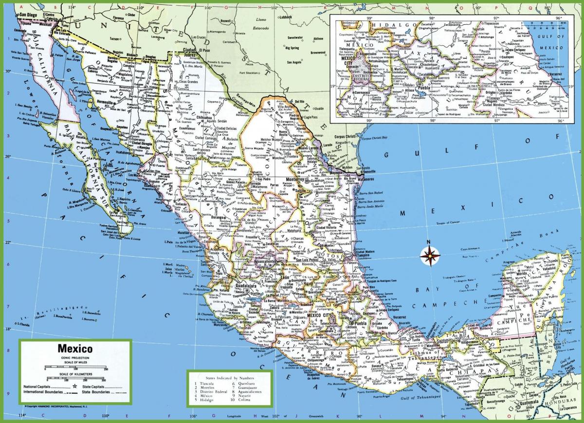 ערים במקסיקו מפה