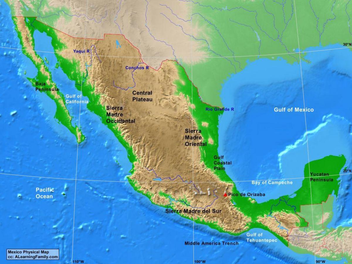 הרמה של מקסיקו מפה