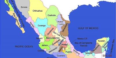 מקסיקו המפה של מדינות